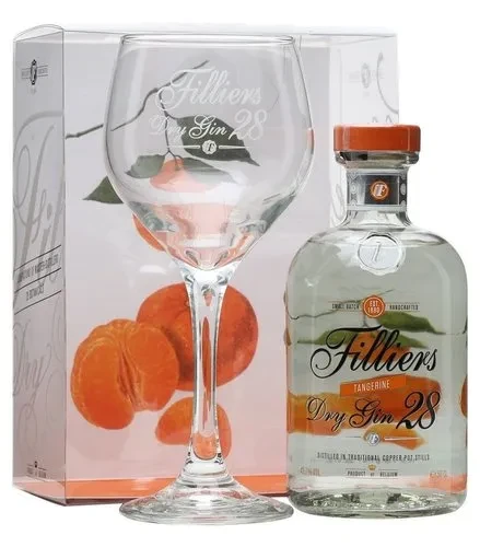 Filliers 28 Gin tanger+sklo 43.7%0.50l