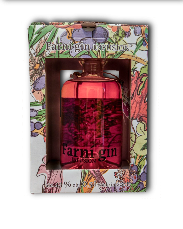 Dárkové balení Farní Gin Infusion 43%, 0,5l